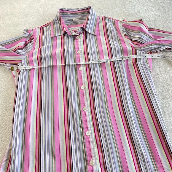 Vintage Y2k J.Crew Slim Fit Shirt Womens M Multi Striped Long Sleeve Button Up - Picture 6 of 12